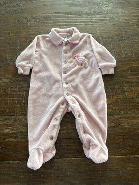 5/$10 Gagou Tagou Pink Terry Cloth Footies Pajama